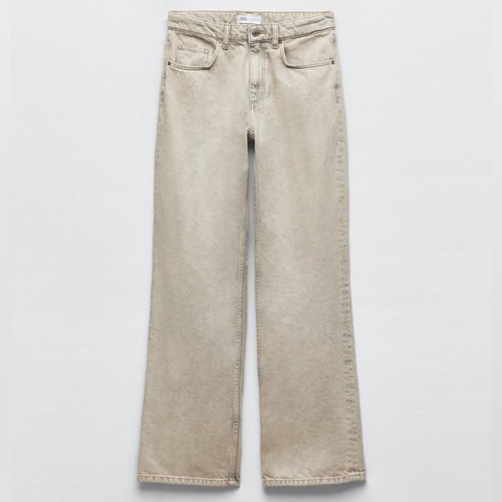 Zara Trf mid-rise wide leg jeans